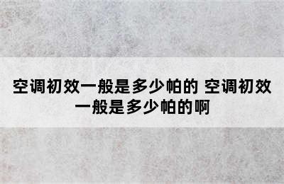 空调初效一般是多少帕的 空调初效一般是多少帕的啊